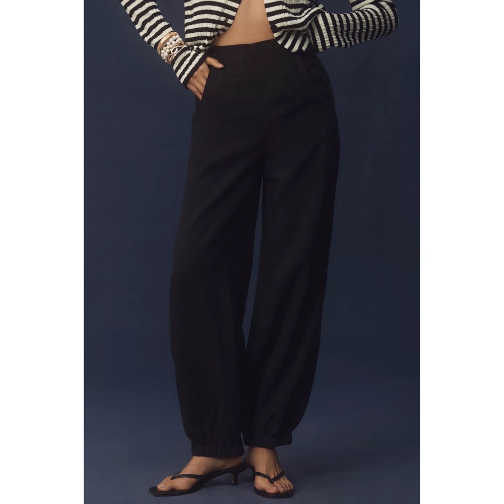 Anthropologie Pilcro NEW Boot Tuck‎ Parachute Pants Black Size 25 MSRP $138
